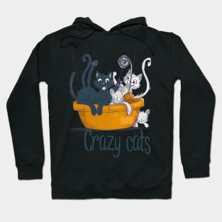 Cats playing with balls of yarn Funny T-shirt 2-09 Hoodie